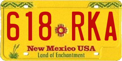 NM license plate 618RKA