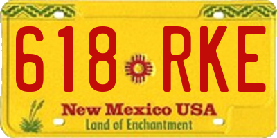 NM license plate 618RKE