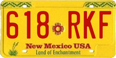 NM license plate 618RKF