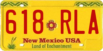 NM license plate 618RLA