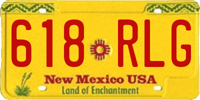 NM license plate 618RLG