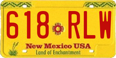 NM license plate 618RLW