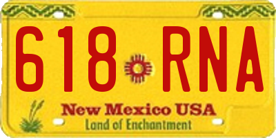 NM license plate 618RNA