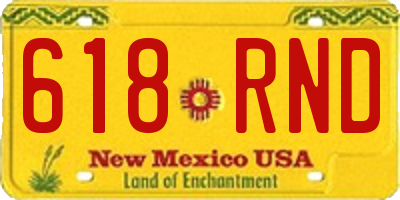 NM license plate 618RND