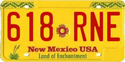 NM license plate 618RNE