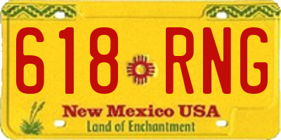 NM license plate 618RNG