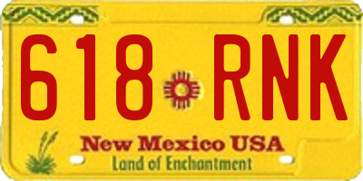 NM license plate 618RNK
