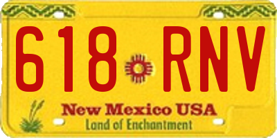 NM license plate 618RNV