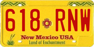 NM license plate 618RNW