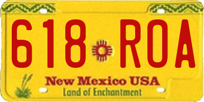 NM license plate 618ROA