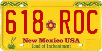 NM license plate 618ROC