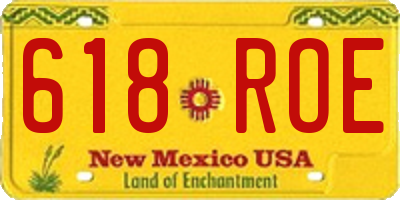 NM license plate 618ROE
