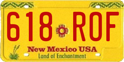 NM license plate 618ROF