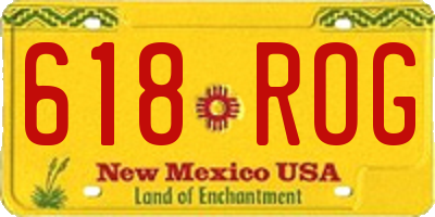 NM license plate 618ROG