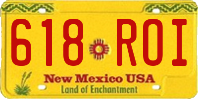 NM license plate 618ROI