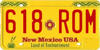 NM license plate 618ROM
