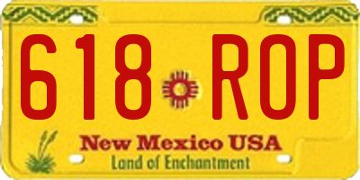 NM license plate 618ROP