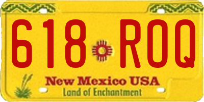 NM license plate 618ROQ
