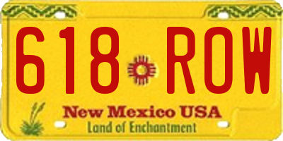 NM license plate 618ROW