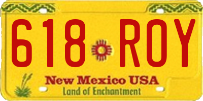 NM license plate 618ROY