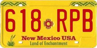 NM license plate 618RPB