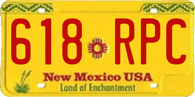 NM license plate 618RPC