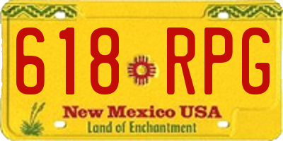 NM license plate 618RPG