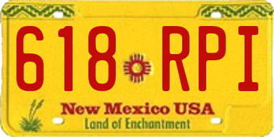 NM license plate 618RPI
