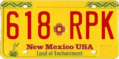 NM license plate 618RPK