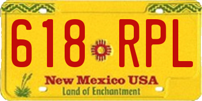 NM license plate 618RPL