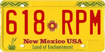 NM license plate 618RPM
