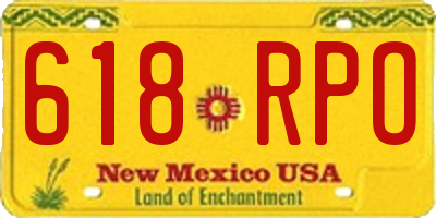 NM license plate 618RPO