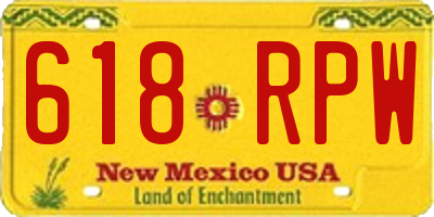 NM license plate 618RPW