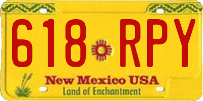 NM license plate 618RPY