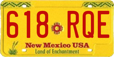 NM license plate 618RQE