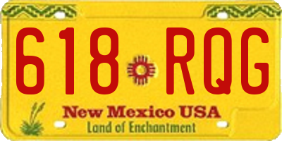 NM license plate 618RQG