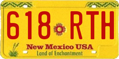 NM license plate 618RTH