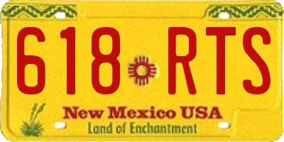 NM license plate 618RTS