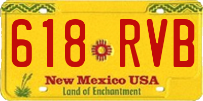 NM license plate 618RVB