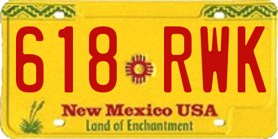 NM license plate 618RWK