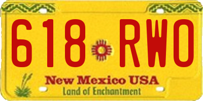 NM license plate 618RWO