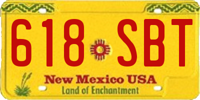NM license plate 618SBT