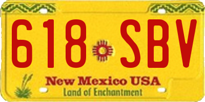 NM license plate 618SBV
