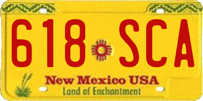 NM license plate 618SCA
