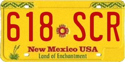 NM license plate 618SCR