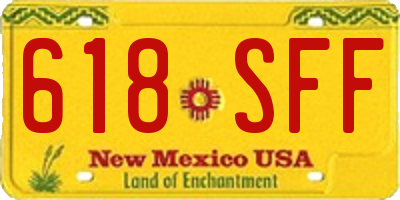NM license plate 618SFF