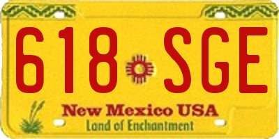 NM license plate 618SGE