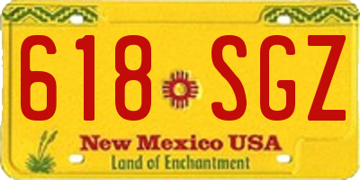 NM license plate 618SGZ
