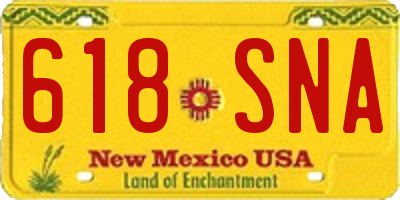 NM license plate 618SNA
