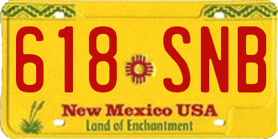 NM license plate 618SNB